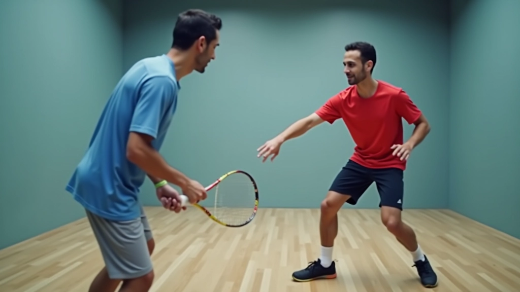 مدرب يقوم بتعليم لاعب مبتدئ تقنيات الضربة الأمامية